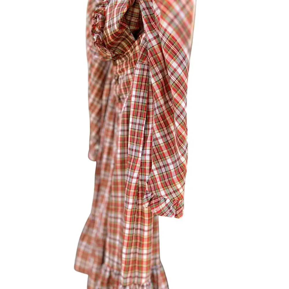Vtg Western Prairie Red/Wht Check Blouse Skirt Set Boho Western days, Costume,